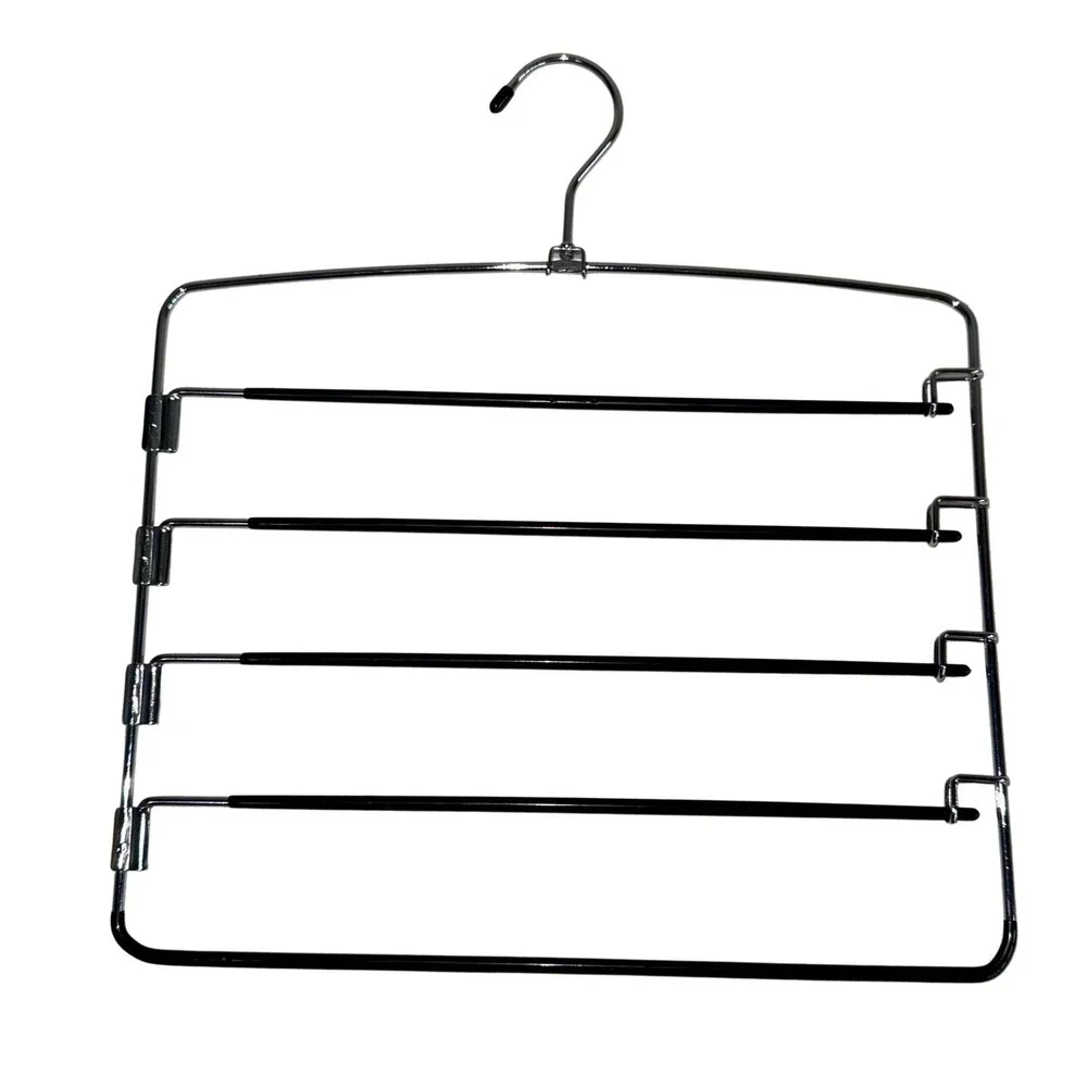 Lot of 9 - Metal 5 Tier Space Saving Pants Hangers Swing Arm Non Slip